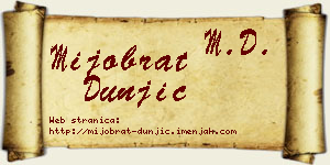 Mijobrat Dunjić vizit kartica